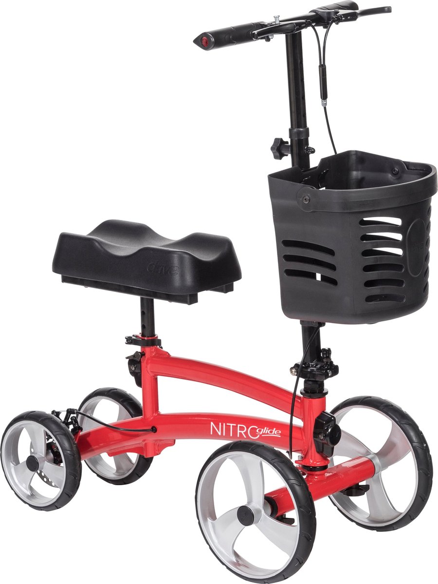 Kniestep Nitro Glide - Alternatief voor krukken - Ergonomisch - Stabiel - Orthopedisch hulpmiddel - Voorwielen in breedte verstelbaar - Belastbaar tot 158 kg