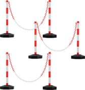 Bol.com 4X Waarschuwingskegel Slagboompaal Kettingstandaard In beton gezet Waarschuwingspaal Afbakeningspaal aanbieding