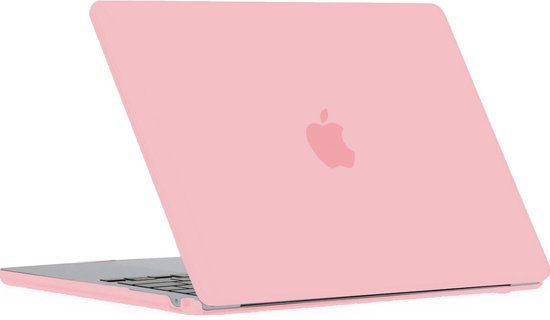 Coque rose pour MacBook Air 15 pouces (2023-2025), semi-ouverte.