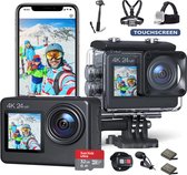 Bol.com JC's - Vlog camera - Touchscreen - Inclusief 32GB SD kaart - Borstband - Selfie stick - Hoofdband - Afstandbediening - E... aanbieding