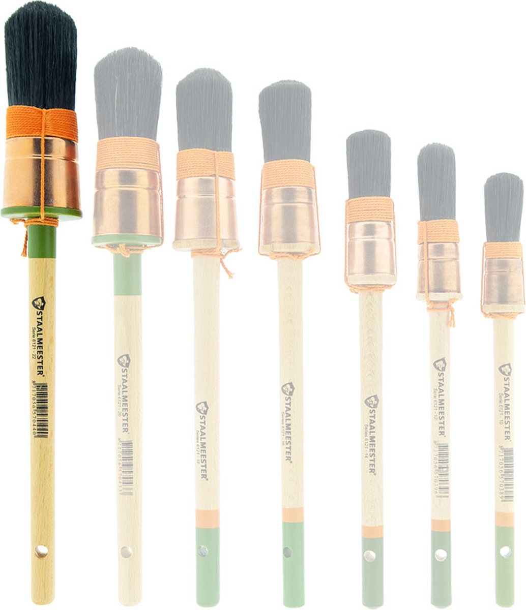 Staalmeester Ronde kwast - Ronde Kwast - Verfkwast - Streeploos eindresultaat - Serie 6121 - Maat 22