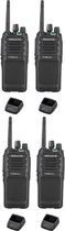 Set van 4 Kenwood TK-3701D IP55 Portofoon met tafellader