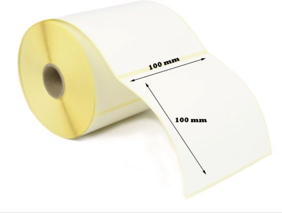 Étiquette thermique 100*100 mm - 3x Rollx 500 pièces op rol (1500 pièces) - Étiquette d'expédition étanche 4*4 pouces - Résistant à l'huile et aux rayures - Autocollant sensible à la chaleur.