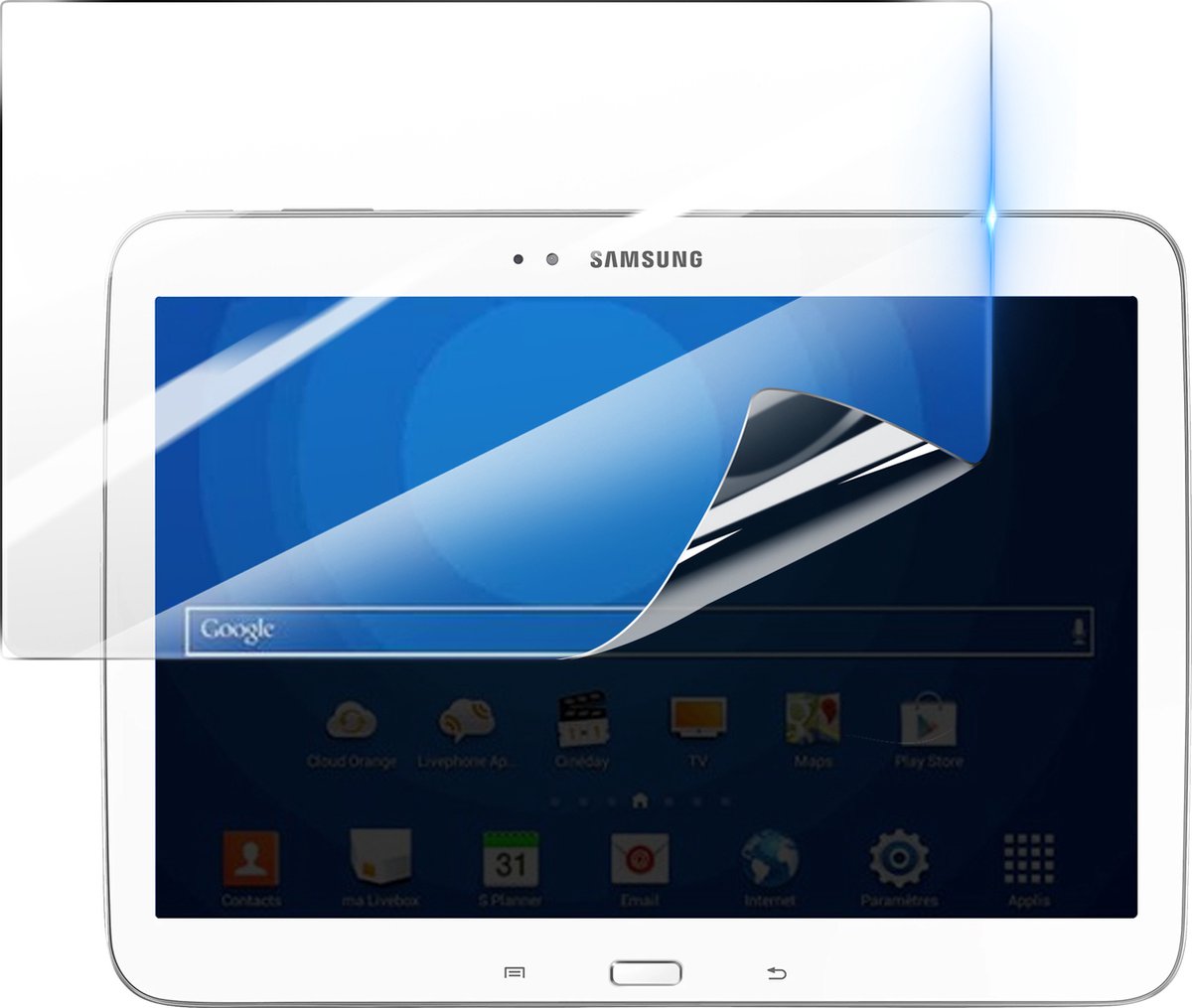 3mk, Geschikt voor Samsung Galaxy Tab 3 10.1, Schokbestendige Hydrogel Screenprotector, Transparant