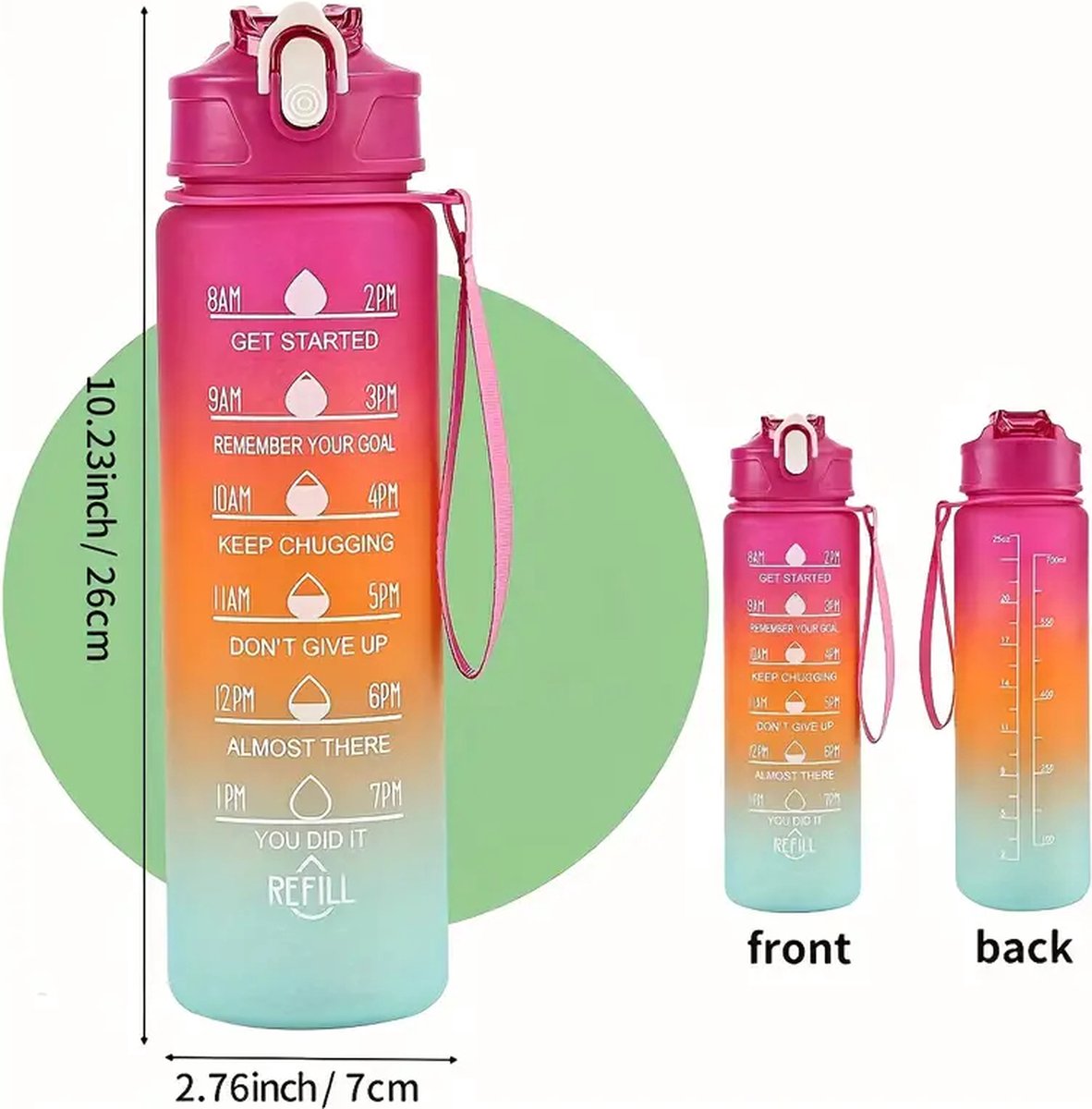 Bouteilles D'Eau 32 Oz Bouteille D'Eau Motivationnelle Avec Marqueur De Temps Et Filtre Sans Bpa Tanche Pour Sport Et Entra Nement Physique