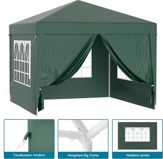 Partytent 3x3 Paviljoen inklapbaar in 7 kleuren Easy Up NIEUW
