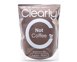 Clearly Not Coffee Ongezoet – Paddenstoelen Focus Mix – Koffie vervanger - Superfoods, Cacao, Maca, Lion’s Mane, Chaga, Cordyceps, Reishi & Rhodiola – Vegan & Suikervrij – 243 g (30 porties)