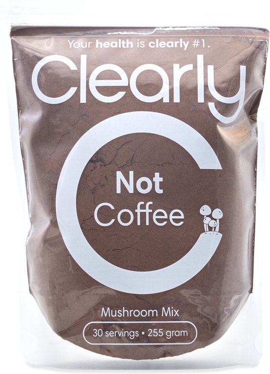 Clairement pas du Coffee non sucré – Mix de cacao et de champignons avec maca, hérisson hérisson, chaga, cordyceps et reishi – Végétalien et sans sucre – 255 g (30 portions)