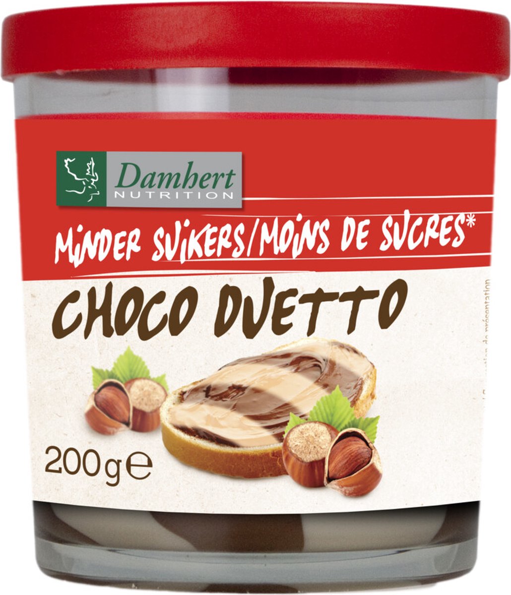 Damhert - Choco Duetto Minder Suikers - 12 x 200 gr - Voordeelverpakking