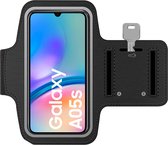 Sportarmband geschikt voor Samsung Galaxy A05s - Hardloop Telefoonhouder - Armband - Sportband - Zwart