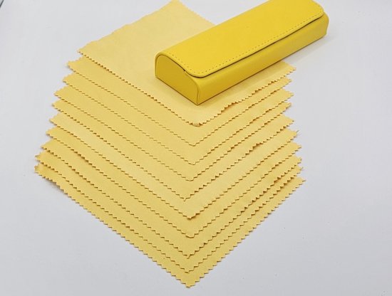 10 gele brillendoekjes / microvezeldoekjes van hoge kwaliteit / zonnebrildoekjes / doekje / geel / Aland optiek / Chiffons de Nettoyage, Lot de 10, en Microfibre Surchoix pour Lentilles, Lunettes, Ecrans, Tablettes, Glasse / luiers / microvezel