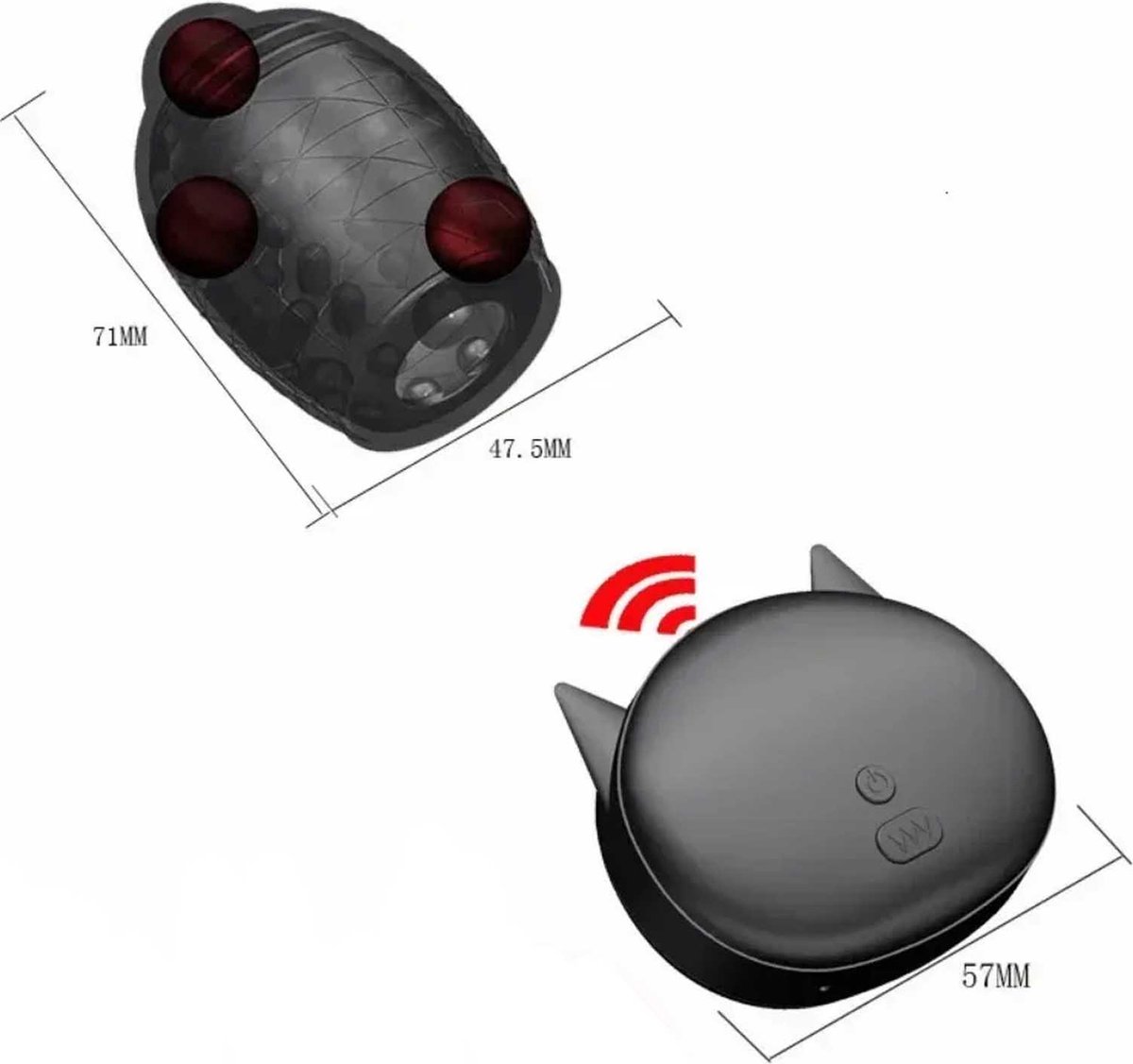 Goedkoopste Dop Vibrator - Penis - Eikel - Oprekbaar - Masturbator - incl afstandsbediening en oplader