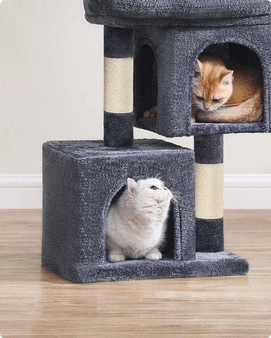 Globlazer Kattenboom Beige Grote xxl hoog 209 cm met 2 kattenhuis Groot