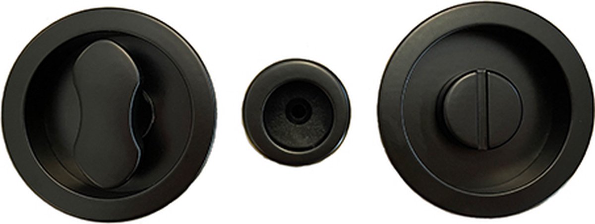 Schuifdeur toiletrozet Colombo Design - Rond - Kleur Zwart - Diameter 57 mm