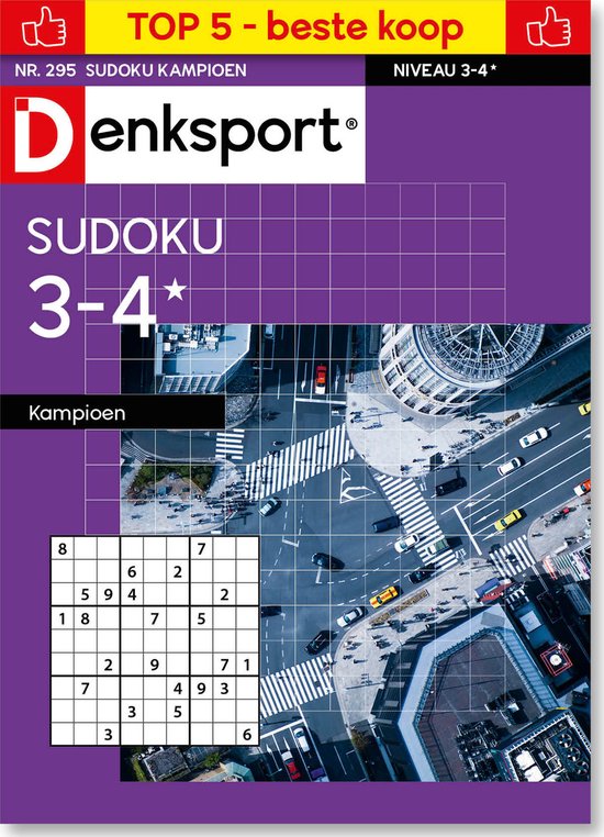 Foto: Denksport puzzelboek sudoku 3 4 kampioen editie 295