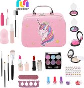 Meedeer Nieuwe Meisjes Make-up Set-Make up Koffer Meisjes-Kids Make-up Sets voor meisjes-25PCS Veilig & Echt Wasbaar Rollenspel Kids Make Up Kit Meisjes Speelgoed met Cosmetische Case voor Meisjes 5 6 7 8 9 10 + Leeftijd Verjaardag Kerstmis