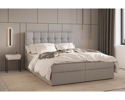Boxspring Bed 05 - Luxe en Comfort - Inclusief Topmatras - Verkrijgbaar in Meerdere Maten - Boxspringbed 05 (Lichtgrijs - Hugo 91, 180x200 cm)