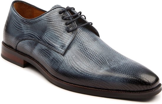 Melik Schoen Derby Monoti Print Blauw Maat 43 Heren Nette schoenen bol