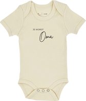 Kiddibee Romper Beige- Romper je wordt oma - Zwangerschaps aankondiging - Romper met tekst - Moederdag