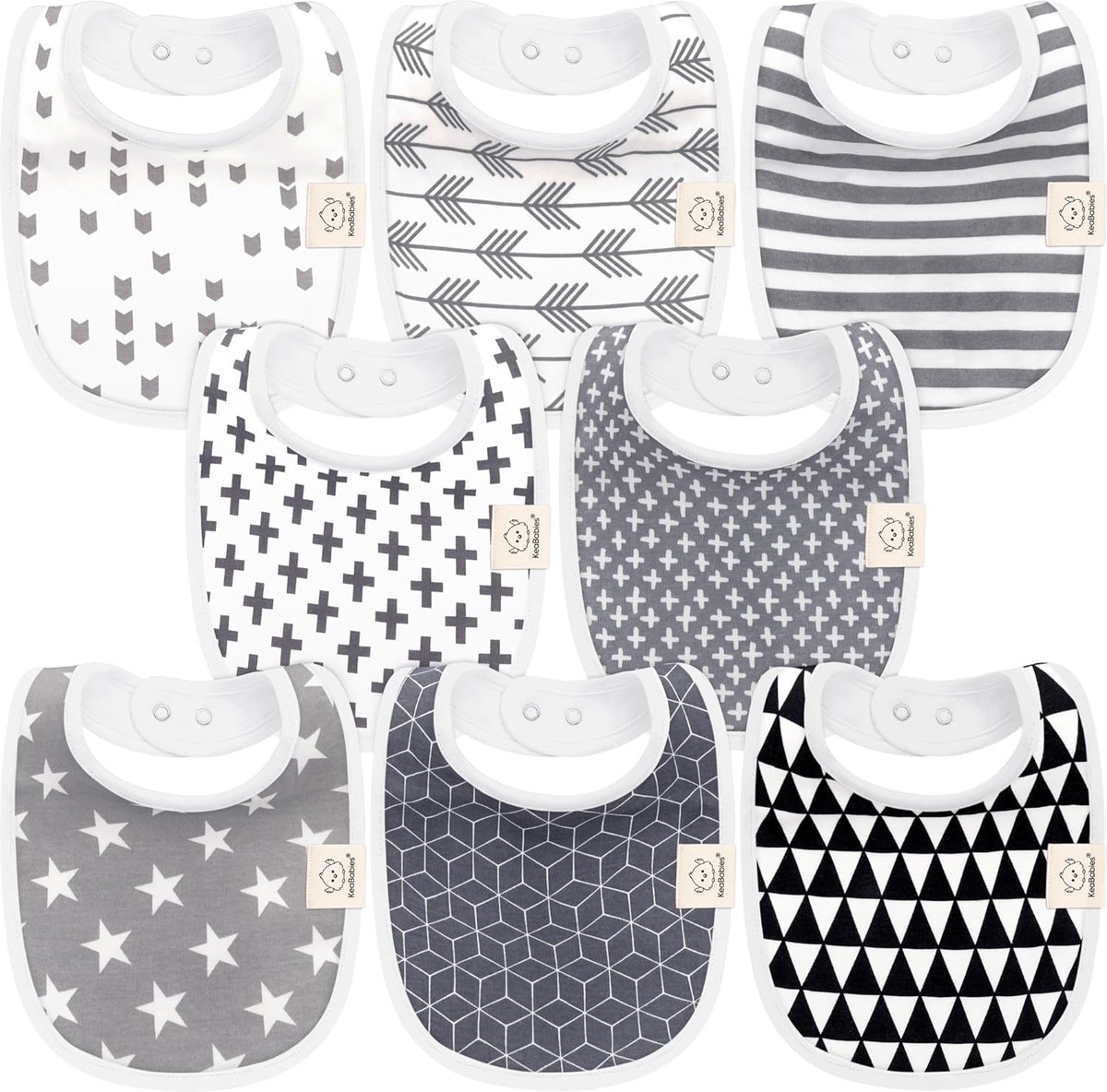 Goedkoopste Babyslabbetjes voor jongens en meisjes, set van 8 biologisch katoen, slabbetjes om te tanden, slabbetjes, baby meisjes en jongens, groot slabbetje voor zuigelingen, peuters