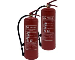 Schuimblusser 6 liter van Mexxo - Inclusief keuringssticker en bevestigingsbeugel - 2 stuks - Voldoet aan de wettelijke eisen