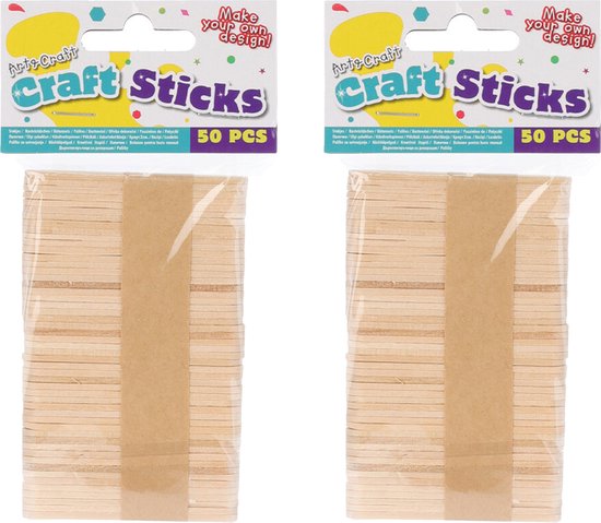200 stuks ijsstokjes van hout, houten stokjes, houten spatel