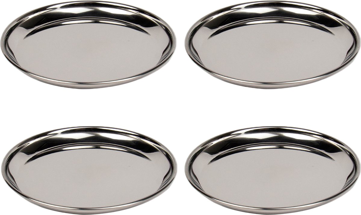 Talli - RVS Maaltijdborden - 23cm - Set van 4 - Maaltijd Bord - BPA vrij - Talli