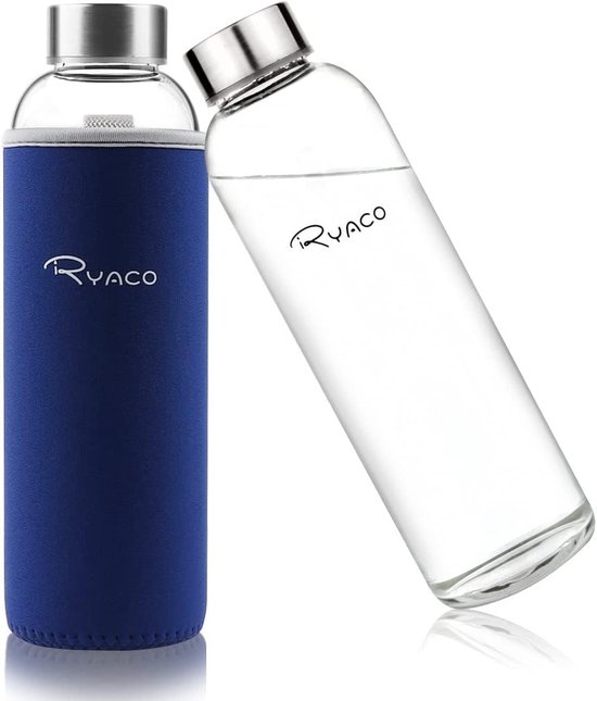 spottle Glazen Waterfles Water Bottle 750ml met Neopreen Hoes – Borosilicaat Drinkfles, Vaatwasserbestendig, Geschikt voor Alle Dranken, BPA-vrij