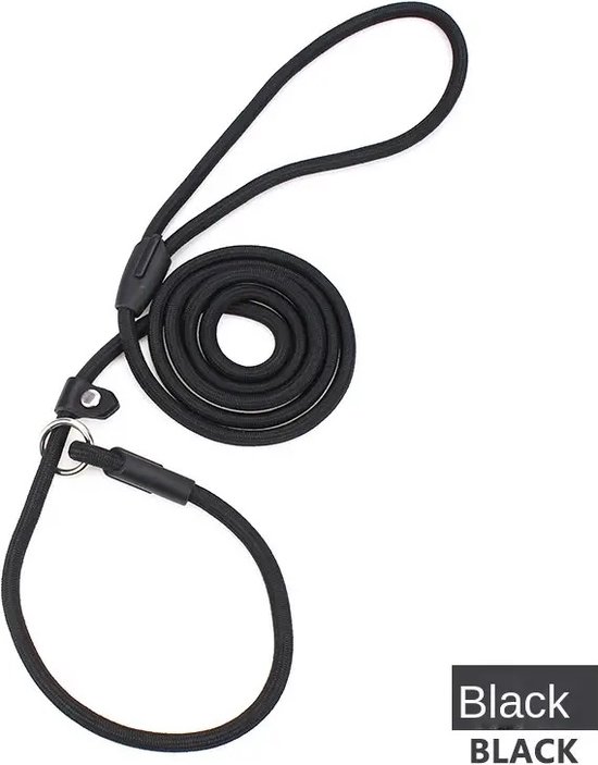 Sliplijn Met Stop I Hondenriem I 130 CM I Hondenriem I Nylon Trainingslijn I 130 CM I Zwart