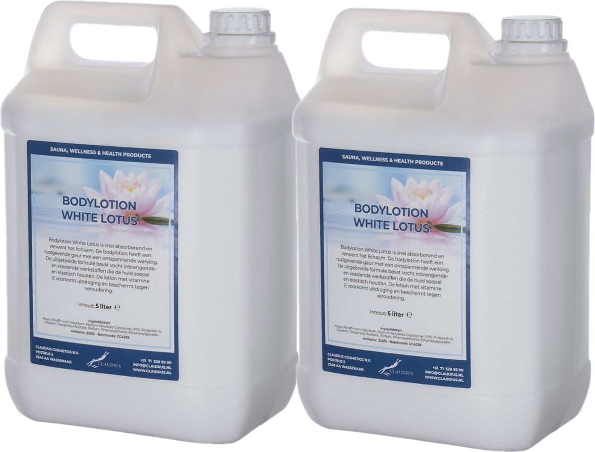Goedkoopste Bodylotion White Lotus 5 Liter - set van 2 stuks - navulling - Voordeelverpakking