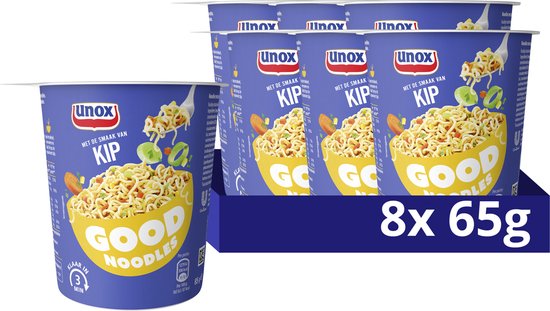 Unox Good Noodles Cup - Kip - 8 x 65 g - Voordeelverpakking