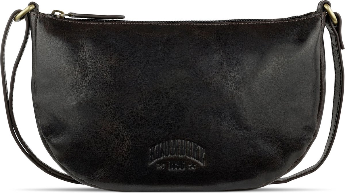 KLONDIKE 1896 Leren Schoudertas Mountain Gina Shoulderbag Black Zwart
