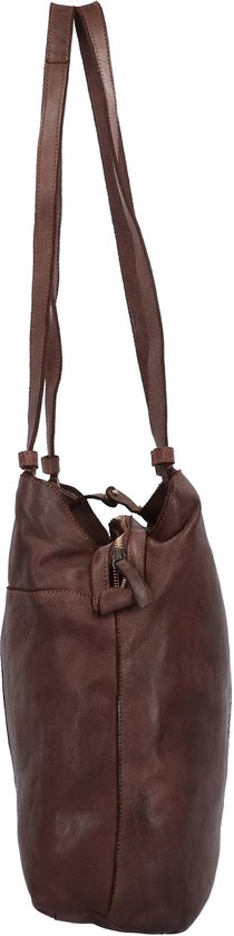 HAROLD'S Cuir Sac à épaule Sac shopper Submarine Shopper Twin Upend Brown Marron foncé