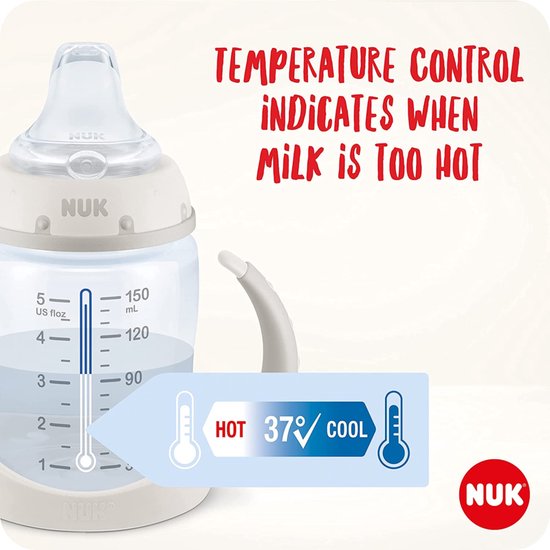 NUK - First Choice - Fles om te leren drinken - 150ml - 6-18maanden - wit - ballonnen - 6-18 maanden van Merkloos — afbeelding 5