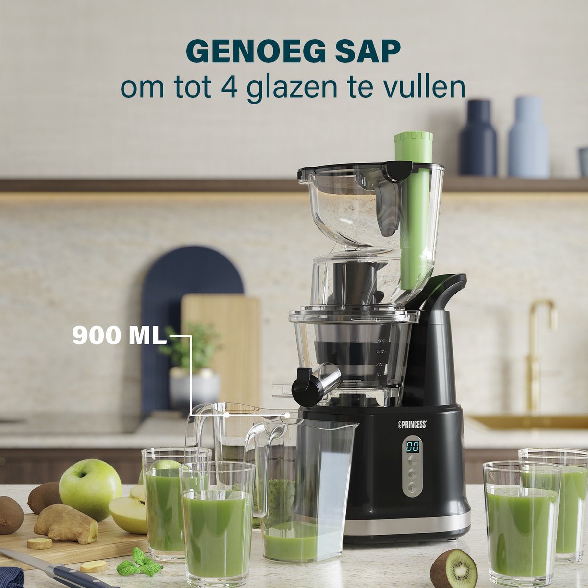 Princess Slowjuicer 202045 – Sapcentrifuge - Juicer - Extra grote vulopening – Hoge sapopbrengst thumbnail 2