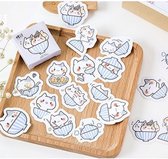 Kat Sundae Stickers | Set van 45 - Planner Agenda Stickers - Scrapbookdecoraties - Geschikt voor Volwassenen en Kinderen - Katten Stickers - Emojies