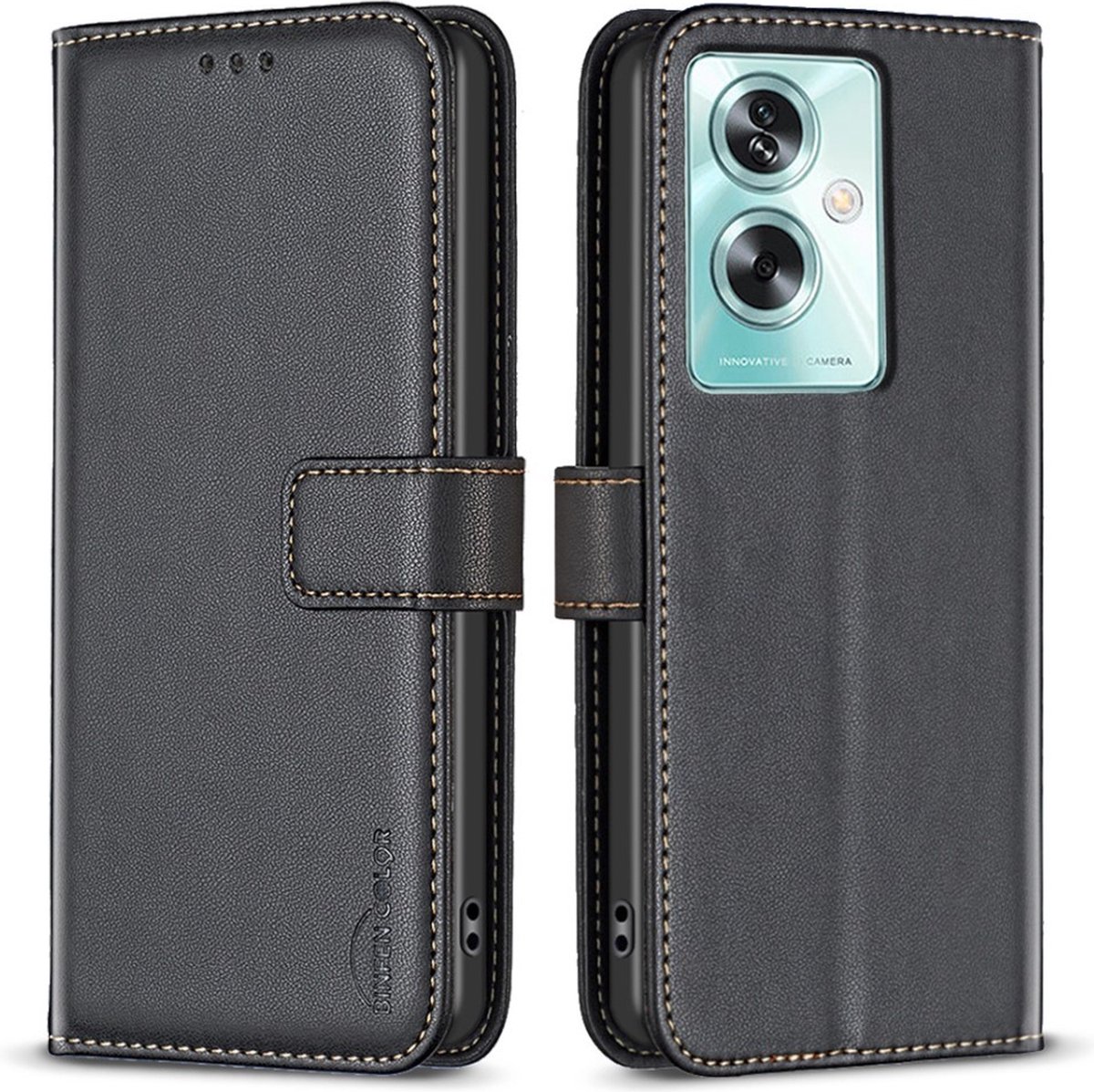 BINFEN Hoesje - Geschikt voor OPPO A79 5G Hoesje - BINFEN Book Case - Zwart