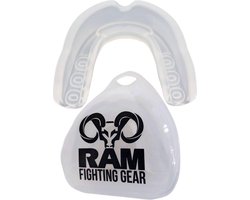 RAM Gebitsbeschermer met Opbergdoosje - Bitje voor Boksen / Kickboksen / Karate / Rugby / Hockey - Geschikt voor volwassenen - Transparant