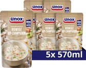 Unox Smaakfavoriet Soep In Zak - Romige Kip-Champignon - met duurzaam verbouwde groenten en malse stukjes kip - 5 x 570 ml