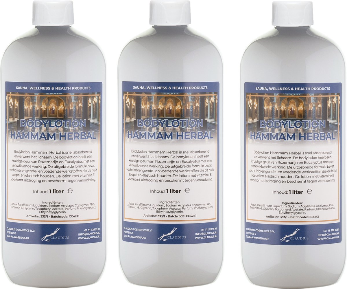Goedkoopste Bodylotion Hammam Herbal 1 Liter - set van 3 stuks