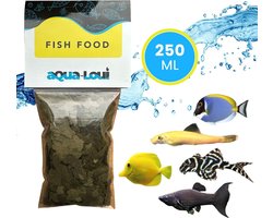 Aqua-Loui® - Visvoer - Tropisch Vissenvoer - Spirulina - Vlokken (Flakes) - Visvoer Aquarium - Geschikt Voor Alle Maten Zoetwater & Zoutwater Vissen - 250ml