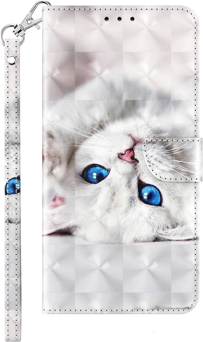 Cityhoesje-iPhone X / XS – Bookcase – Print 3D katten – incl. Pasjeshouder