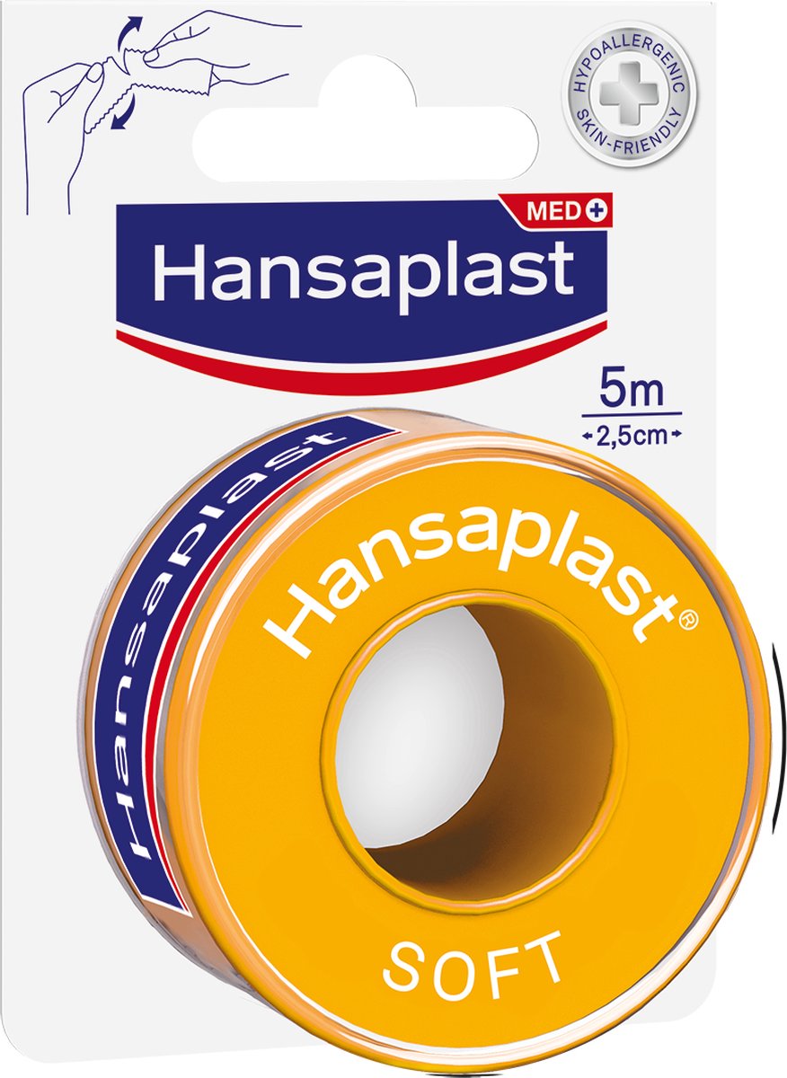 Goedkoopste Hansaplast Soft Hecht Pleister - Pleisters Op Rol - Wondpleisters - Wondverzorging - 2,5cmx5m