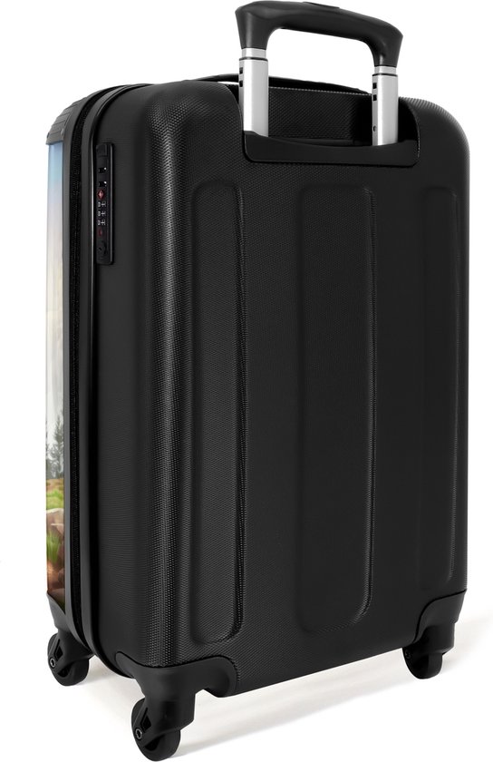 NoBoringSuitcases.com® - Valise cabine enfant Castor avec casque de chantier jaune - Bagage à main - Valise de voyage - Valise chariot - Valises 55x40x20 cm - 55x35x25 cm