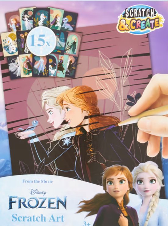 Foto: Scratch create disney frozen kraskunst 15 kraskaarten met kraspen elsa anna