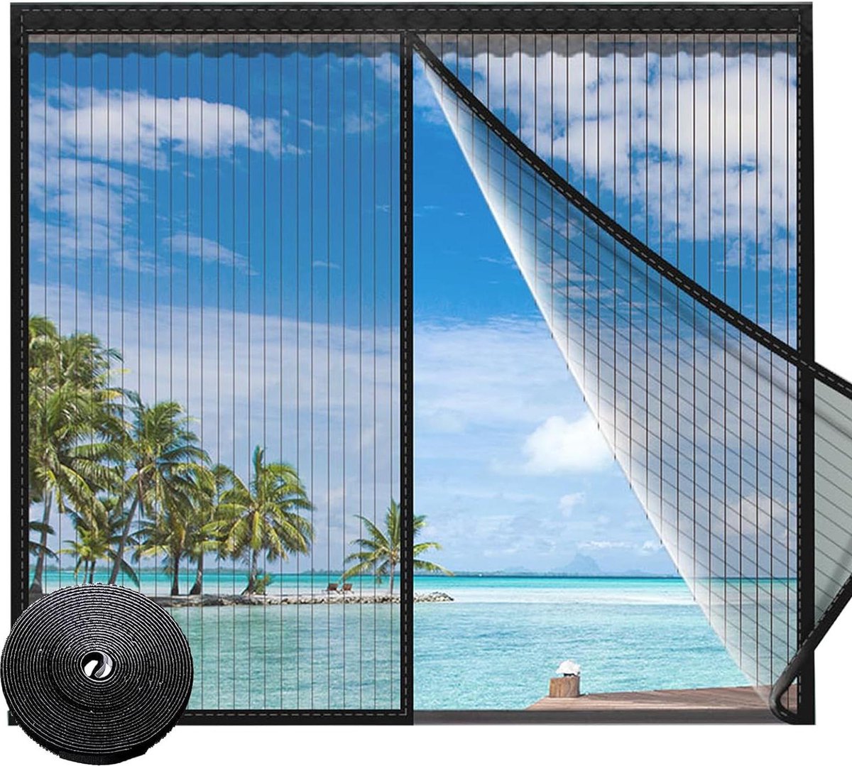 Magnetisch vliegengaas raam 100 x 120 cm zonder boren - Insectenbescherming tegen vliegen en muggen Raamhor Magnetisch