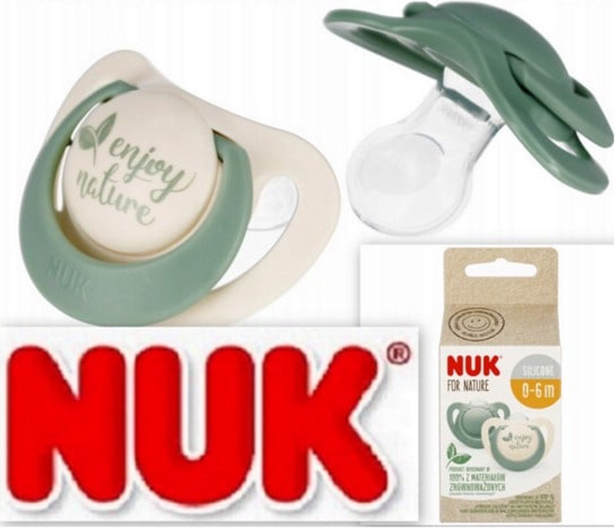 Goedkoopste NUK | For Nature | Siliconen fopspenen | Gemaakt van natuurlijke grondstoffen | groen | set van 2 6-18 maanden