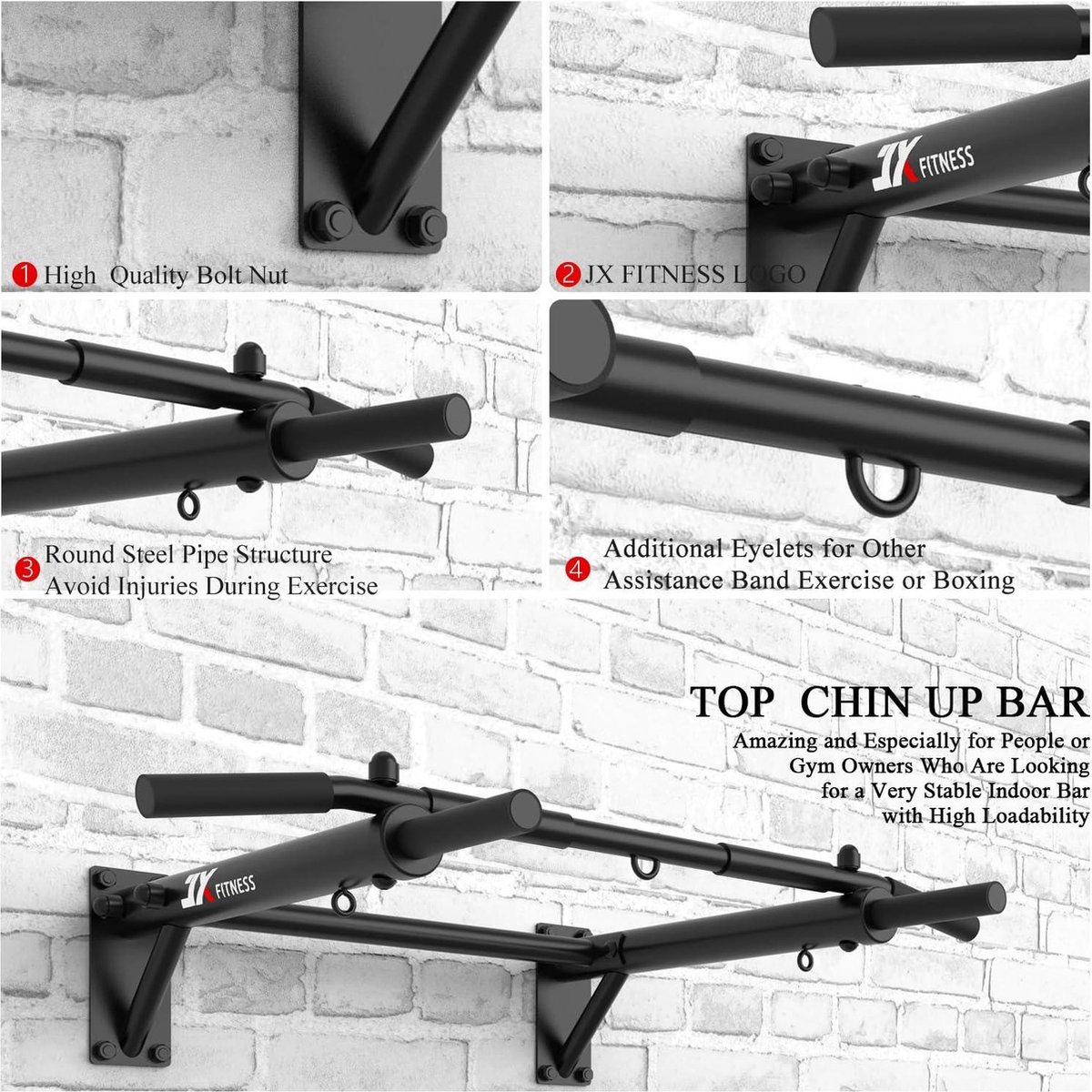 Trekstang, wandpull-up bar, fitness, dipstation