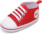 Rode sneakers - Textiel - Maat 21 - Zachte zool - 12 tot 18 maanden