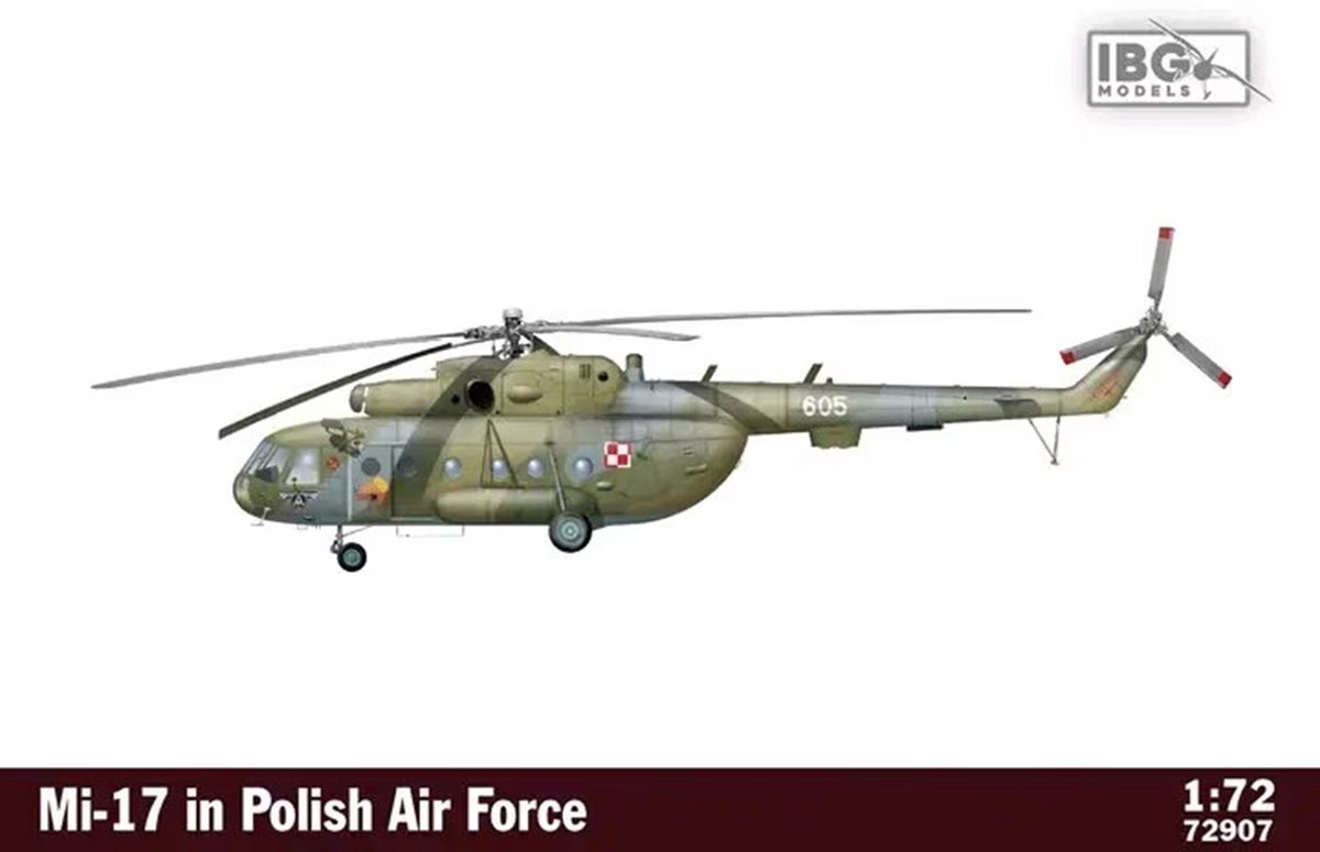 IBG Models Modelbouwpakket Militaire voertuigen - 72907 Mil Mi-8 Hip - Mi-17 in Polish Air Force - Helikopter Plastic - 1:72 - Modelbouw